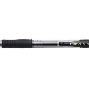 Pilot Boligrafo de Gel G2 Rollerball Retractil - Recargable - Punta de Bola Redonda 0.7mm - Trazo 0.32mm - Grip Ergonomico - Color Negro