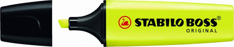 Stabilo Boss 70 Rotulador Marcador Fluorescente - Trazo entre 2 y 5mm - Recargable - Tinta con Base de Agua - Color Amarillo Fluorescente