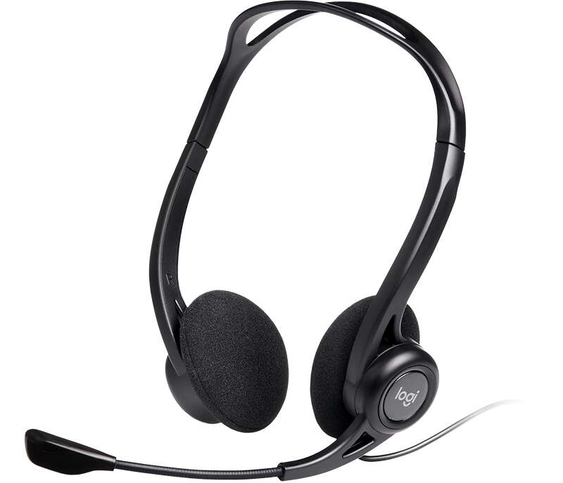 Logitech 960 Auriculares con Microfono USB - Microfono Plegable y Flexible - Controles en Cable - Cable de 2.40m - Color Negro 1 Logitech 960 Auriculares con Microfono USB - Microfono Plegable y Flexible - Controles en Cable - Cable de 2.40m - Color Negro
