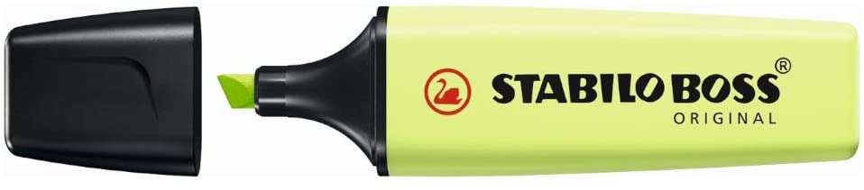 Stabilo Boss 70 Pastel Marcador Fluorescente - Trazo entre 2 y 5mm - Recargable - Tinta con Base de Agua - Color Chispa de Lima