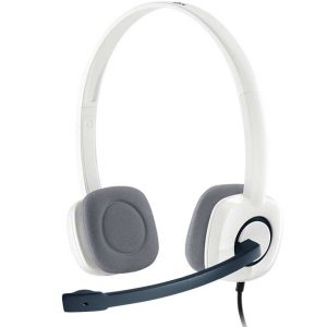 Logitech H150 Auriculares con Microfono - Microfono Plegable - Diadema Ajustable - Almohadillas Acolchadas - Controles en Cable - Cable de 1.80m - Color Blanco