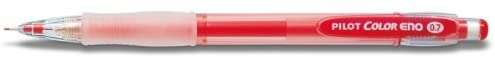 Pilot Portaminas Color Eno H-197 - Trazo 0.7mm - Grip de Goma - Goma de Borrar - Mina Color Rojo