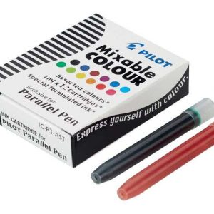 Pilot Pack de 12 Recargas para Pluma Estilografica Parallel - Capacidad 1ml - Colores Surtidos