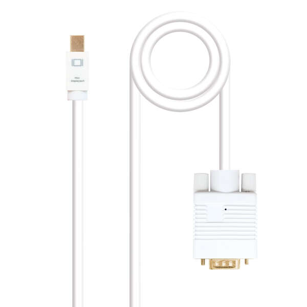 Nanocable Cable Conversor Mini DP Macho a VGA Macho 5m - Color Blanco