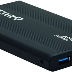 Tooq Carcasa Externa HDD/SDD 2.5" hasta 9,5mm SATA USB 3.0 - Color Negro