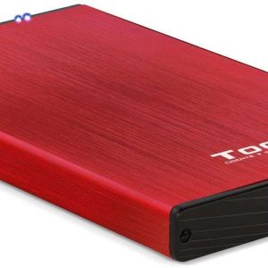Tooq Carcasa Externa HDD/SDD 2.5" hasta 9,5mm SATA USB 3.0 - Color Rojo