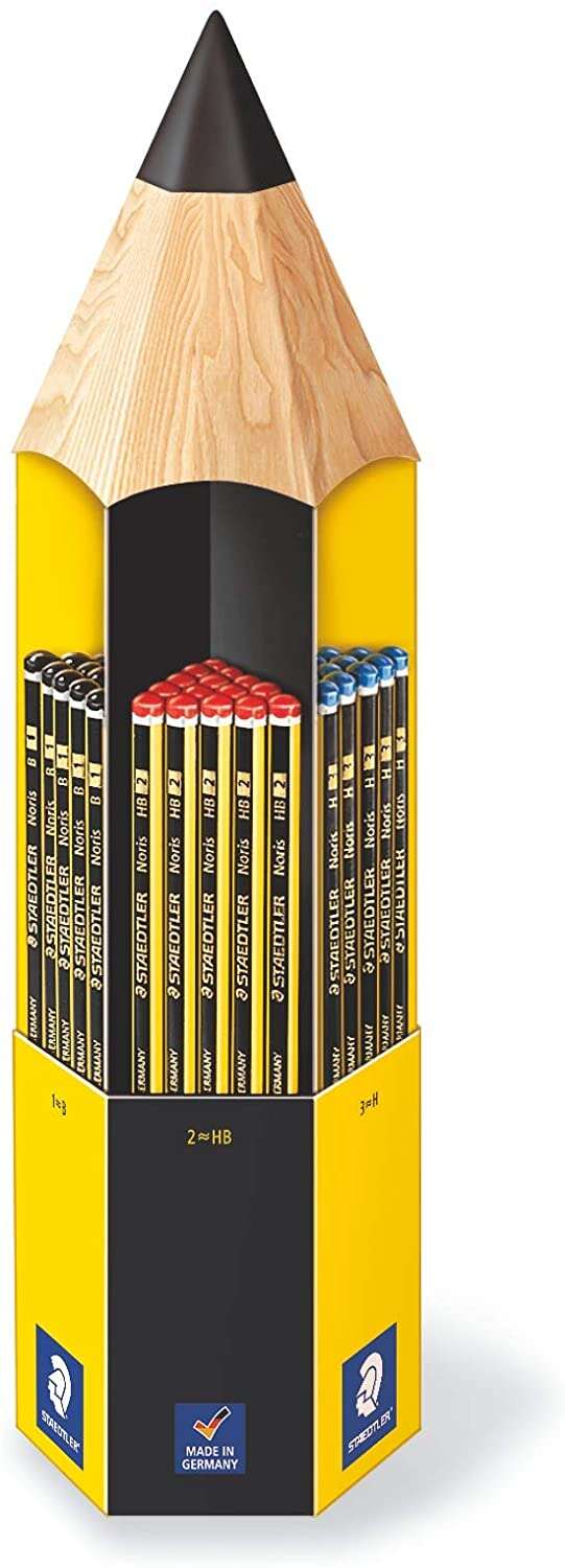 Staedtler Noris 120 Expositor de 90 Lapices de Grafito Hexagonal - Diferentes Graduaciones de Mina - Madera de Bosques Sostenibles 1 Staedtler Noris 120 Expositor de 90 Lapices de Grafito Hexagonal - Diferentes Graduaciones de Mina - Madera de Bosques Sostenibles
