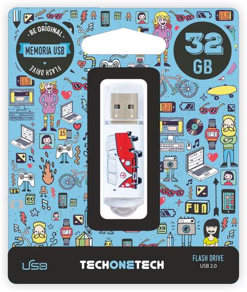 TechOneTech Camper Van Van Memoria USB 2.0 32GB (Pendrive) 1 TechOneTech Camper Van Van Memoria USB 2.0 32GB (Pendrive)