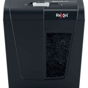 Rexel Secure S5 Destructora de Papel Manual Corte en Tiras P-2 - Destruye hasta 5 Hojas - Capacidad de la Papelera 10L - Color Negro