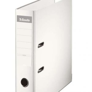 Esselte Archivador de Palanca Formato A4 - Lomo 75mm - Tarjetero en Lomo - Capacidad para 500 Hojas - Color Blanco
