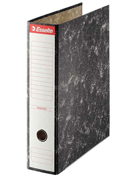 Esselte Archivador de Palanca - Carton - Formato Folio - Lomo 75mm - Capacidad para 500 Hojas - Color Negro Jaspeado 1 Esselte Archivador de Palanca - Carton - Formato Folio - Lomo 75mm - Capacidad para 500 Hojas - Color Negro Jaspeado