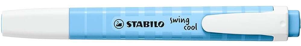 Stabilo Swing Cool Pastel Marcador Fluorescente - Cuerpo Plano - Punta Biselada - Trazo entre 1 y 4mm - Tinta con Base de Agua - Antisecado - Color Azul Ventoso