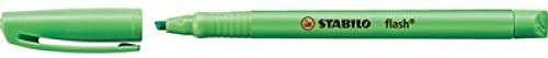Stabilo Flash Marcador Fluorescente - Tamaño Bolsillo - Trazo de 1 y 3.5mm - Tinta con Base de Agua - Color Verde