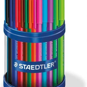 Staedtler Ball 432 Expositor de 50 Boligrafos de Bola - Trazo de 0.5mm - Escritura Suave - Colores Surtidos