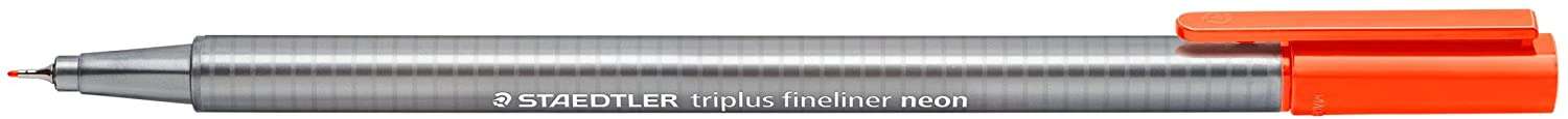 Staedtler Triplus Fineliner 334 Rotulador de Punta Fina - Trazo de 0.3mm - Tinta Base de Agua - Color Rojo Neon