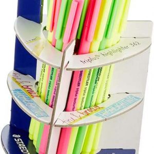 Staedtler Triplus Textsurfer 362 Expositor de 30 Marcadores Fluorescentes - Trazo 1 - 4mm Aprox - Tinta Base de Agua - Colores Surtidos