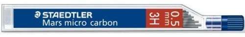 Staedtler Mars Micro Carbon 250 Tubo de 12 Minas de Grafito - Dureza 3H - Trazo 0.5mm - Alta Resistencia