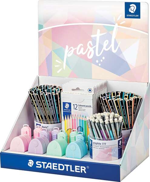 Staedtler Expositor con 182 Piezas Surtidas - Modelos Lapices Noris 118, Lapices Noris 119, Portaminas Graphite 777, Estuches 146 C, Gomas 525 PS1, Afilalapices 512 PS2 1 Staedtler Expositor con 182 Piezas Surtidas - Modelos Lapices Noris 118, Lapices Noris 119, Portaminas Graphite 777, Estuches 146 C, Gomas 525 PS1, Afilalapices 512 PS2