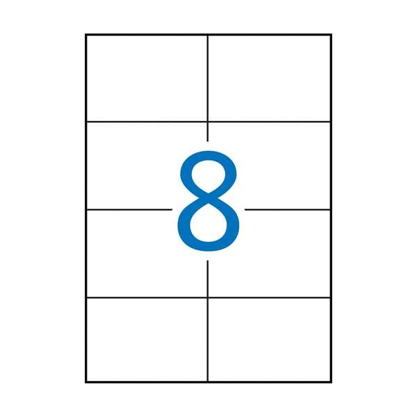 Apli Pack de 800 Etiquetas Rectangulares 105x74mm - 100 Hojas por 8 Etiquetas - Adhesivo Permanente - Cantos Rectos - Color Blanco