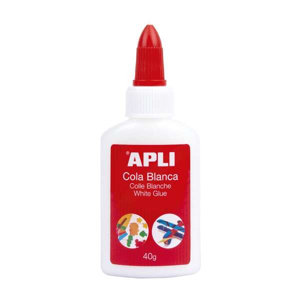 Apli Cola Blanca Liquida 40g - Aplicador de Punta - Libre de Solventes y No Toxica - Apto para uso Escolar