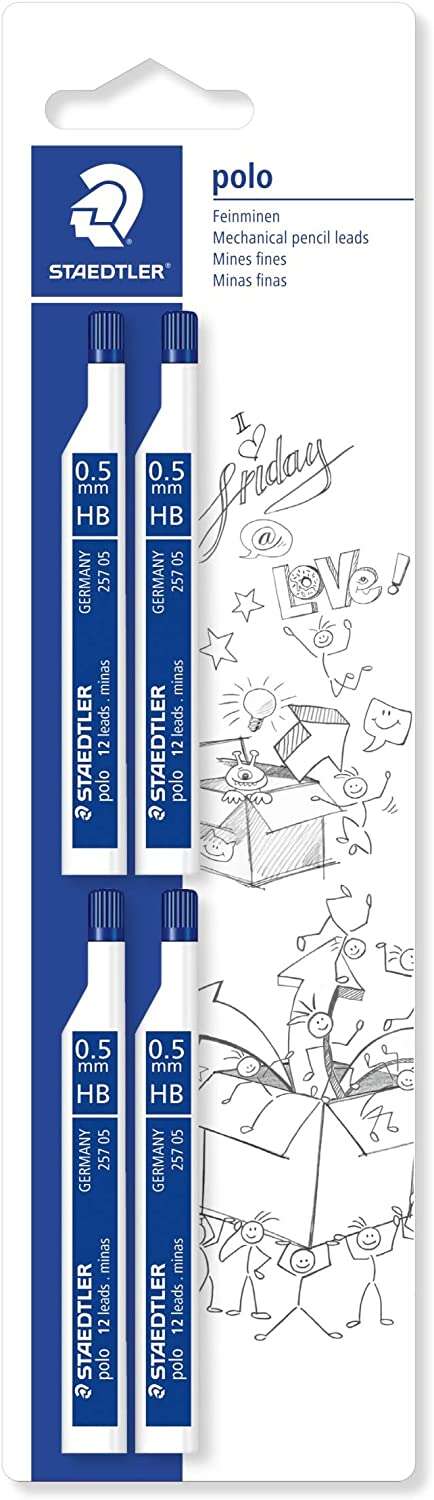 Staedtler Mars Micro Carbon 257 Pack de 4 Tubos de Minas con 12 Minas HB de 0.5mm - Resistencia a la Rotura - 90% Procedente de Materiales Naturales 1 Staedtler Mars Micro Carbon 257 Pack de 4 Tubos de Minas con 12 Minas HB de 0.5mm - Resistencia a la Rotura - 90% Procedente de Materiales Naturales