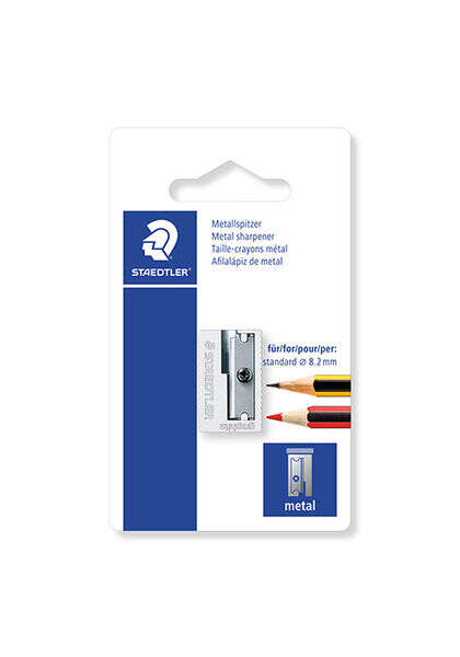 Staedtler 510 10 Sacapuntas Metalico con Cuchilla de Metal - Angulo de Afilado de 23° - 1 Agujero 1 Staedtler 510 10 Sacapuntas Metalico con Cuchilla de Metal - Angulo de Afilado de 23° - 1 Agujero