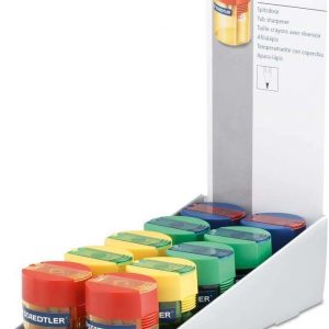 Staedtler Sacapuntas con Deposito de 1 Orificio - Hasta 8.2mm - Angulo de Afilado 23º - Colores Surtidos