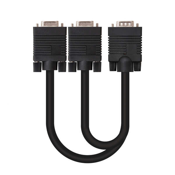 Nanocable Cable Bifurcador SVGA - HDB15/M-2xHDB15/H - 45 cm - Color Negro 1 Nanocable Cable Bifurcador SVGA - HDB15/M-2xHDB15/H - 45 cm - Color Negro