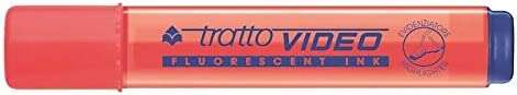 Tratto Video Marcador Fluorescente - Punta Biselada - Tinta Base de Agua - Secado Rapido - Color Rojo Fluorescente