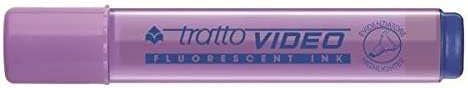 Tratto Video Marcador Fluorescente - Punta Biselada - Tinta Base de Agua - Secado Rapido - Color Lila Fluorescente