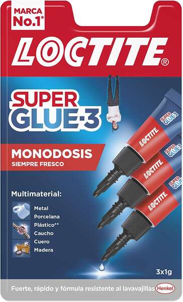 Loctite Pack de 3 Super Glue-3 Mini Trio Original - 1gr - Triple Resistencia - Adhesivo Transparente - Pegado y Fuerza Instantanea - 2229418/2229419/2640065 1 Loctite Pack de 3 Super Glue-3 Mini Trio Original - 1gr - Triple Resistencia - Adhesivo Transparente - Pegado y Fuerza Instantanea - 2229418/2229419/2640065
