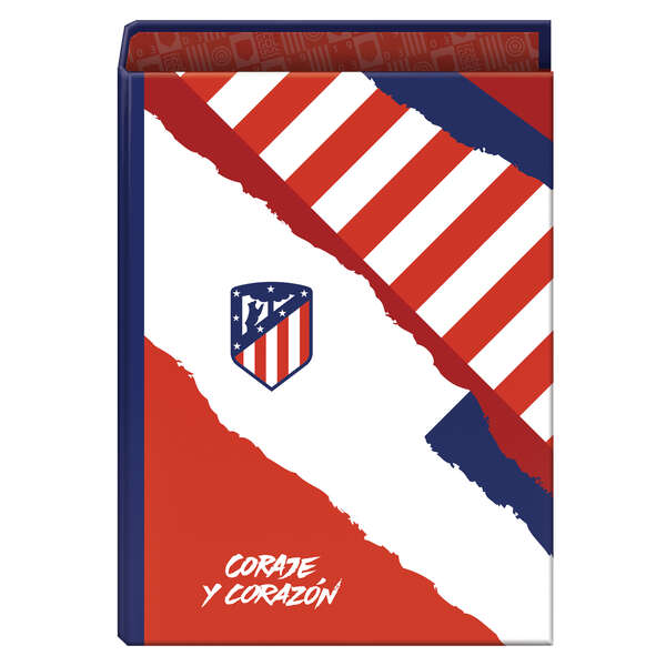 Dohe Atletico de Madrid Coraje y Corazon Carpeta de 4 Anillas Formato Folio - Cubierta de Carton Forrado - Anillas Niqueladas de 40mm
