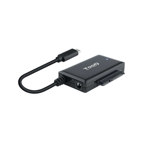 Tooq Adaptador USB 3.0 USB-C a SATA para Discos Duros de 2.5” y 3.5” con Alimentador - Color Negro