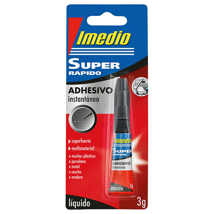 Imedio Super Rapido Pegamento Instantaneo 3gr - Superrapido y Extrafuerte - Ideal para Pegar Pequeñas Superficies - Multimaterial - Transparente 1 Imedio Super Rapido Pegamento Instantaneo 3gr - Superrapido y Extrafuerte - Ideal para Pegar Pequeñas Superficies - Multimaterial - Transparente