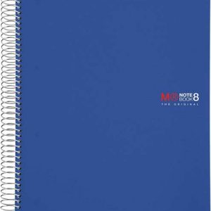 Miquel Rius Notebook8 Cuaderno de Espiral Formato A4 - 200 Hojas de 70 gr Microperforadas con 4 Taladros - Cubiertas de Polipropileno - Cuadricula 5x5 - Color Azul