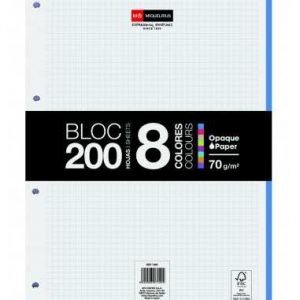 Miquel Rius Bloc8 Bloc Encolado Formato A4 Cuadricula 5x5mm - 200 Hojas de 70gr con 4 Taladros - Base de Carton