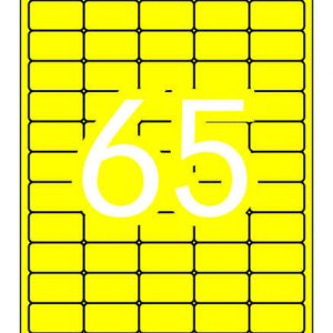 Apli Pack de 1.300 Etiquetas Amarillo Fluorescente 38.1x21.2mm - 20 Hojas x 65 Etiquetas - Adhesivo Permanente - Cantos Rectos