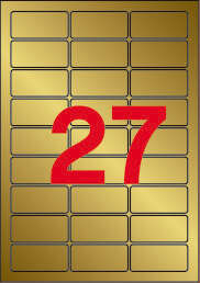 Apli Etiquetas Metalizadas Oro 63.5 x 29.6mm 20 Hojas