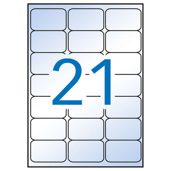 Apli Pack de 210 Etiquetas Transparentes 63.5 x 38.1mm - 10 Hojas por 21 Etiquetas - Adhesivo Permanente - Cantos Romos - Transparentes