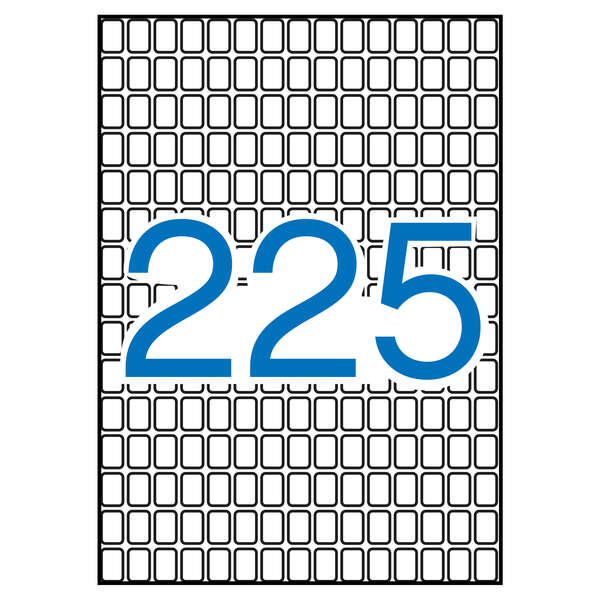 Apli Pack de 3.375 Etiquetas Rectangulares 8x12mm - 15 Hojas A5 por 225 Etiquetas - Adhesivo Permanente - Color Blanco