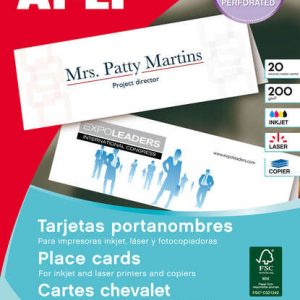 Apli Tarjetas Portanombres Microperforadas 200g 10 Hojas