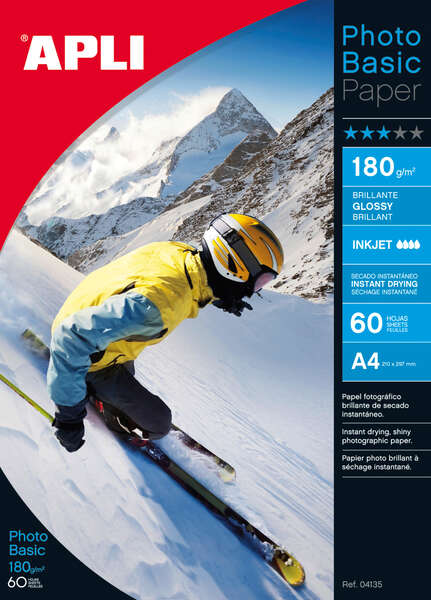 Apli Papel Fotografico Photobasic A4 180g 60 Hojas 1 Apli Papel Fotografico Photobasic A4 180g 60 Hojas