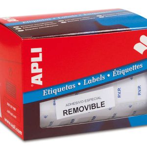 Apli Rollo de 2.520 Etiquetas PVP 16x22mm - Texto Preimpreso con las Siglas PVP - Adhesivo Removible - Color Blanco