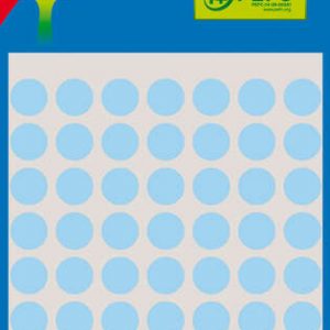 Apli Minibolsa de 315 Etiquetas Redondas Ø 10mm - 5 Hojas por 63 Etiquetas - Adhesivo Permanente - Color Azul