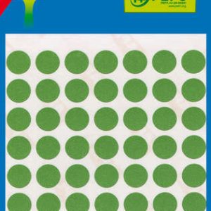 Apli Minibolsa de 315 Etiquetas Redondas Ø 10mm - 5 Hojas por 63 Etiquetas - Adhesivo Permanente - Color Verde