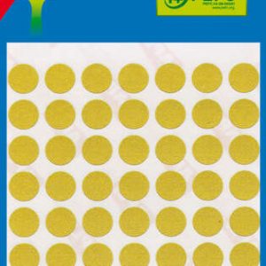 Apli Minibolsa de 175 Etiquetas Redondas Ø 13mm - 5 Hojas por 35 Etiquetas - Adhesivo Permanente - Color Amarillo