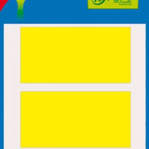Apli Minibolsa de 15 Etiquetas Rectangulares 34x67mm - 5 Hojas por 3 Etiquetas - Adhesivo Permanente - Cantos Romos - Color Amarillo