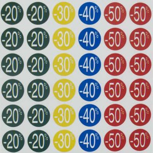 Apli Etiquetas de Descuento -20%/-50% Ø 24mm 5 Hojas