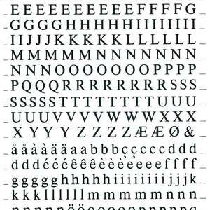 Apli Letras y Numeros Transferibles Super 6mm - 390 Caracteres - Negros Intensos