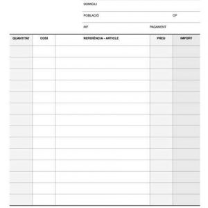 Apli Talonario Factura 1/4 Duplicado Natural Catalan - Numeracion Secuencial - Papel Autocopiativo - 63 Copias - Colores Original Blanco, Copia Amarillo